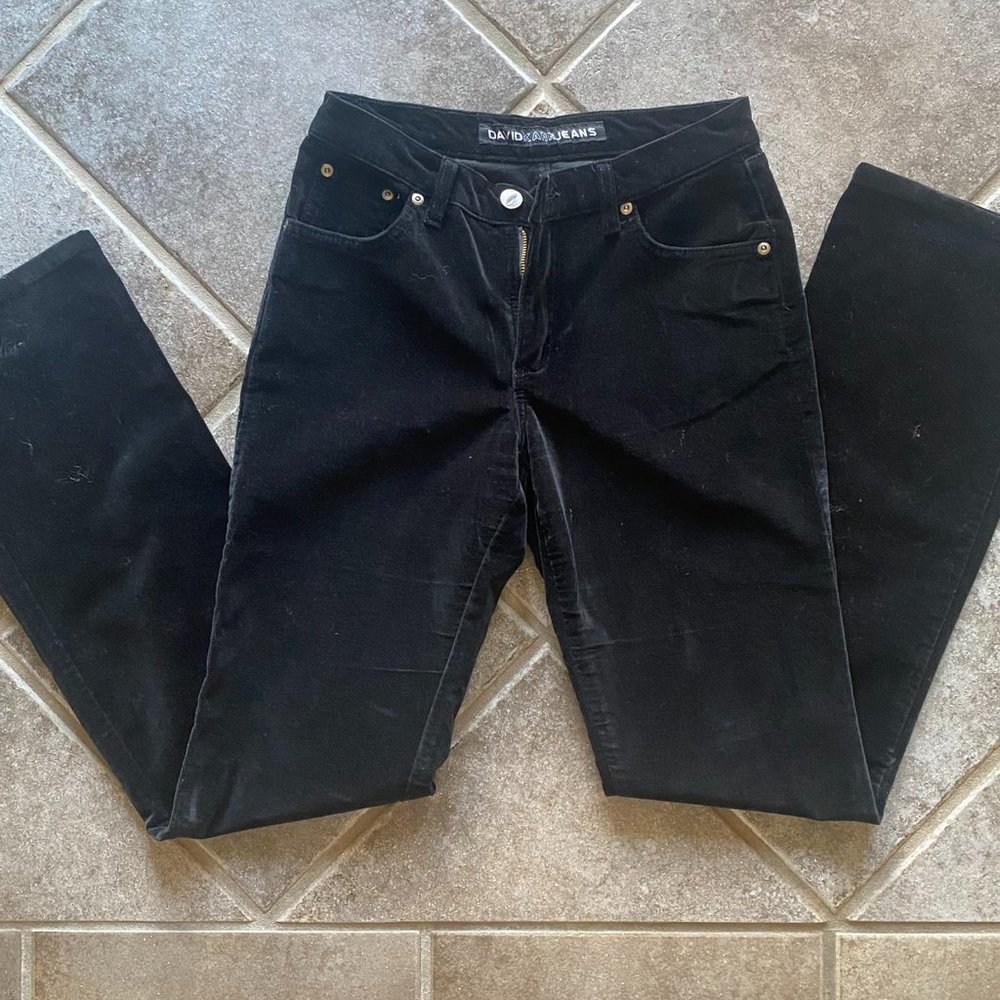 David Kahn Black velvet jean; size 4
